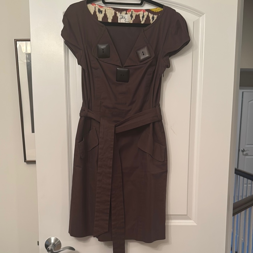 Milly of New York Brown Sheath Midi Dress